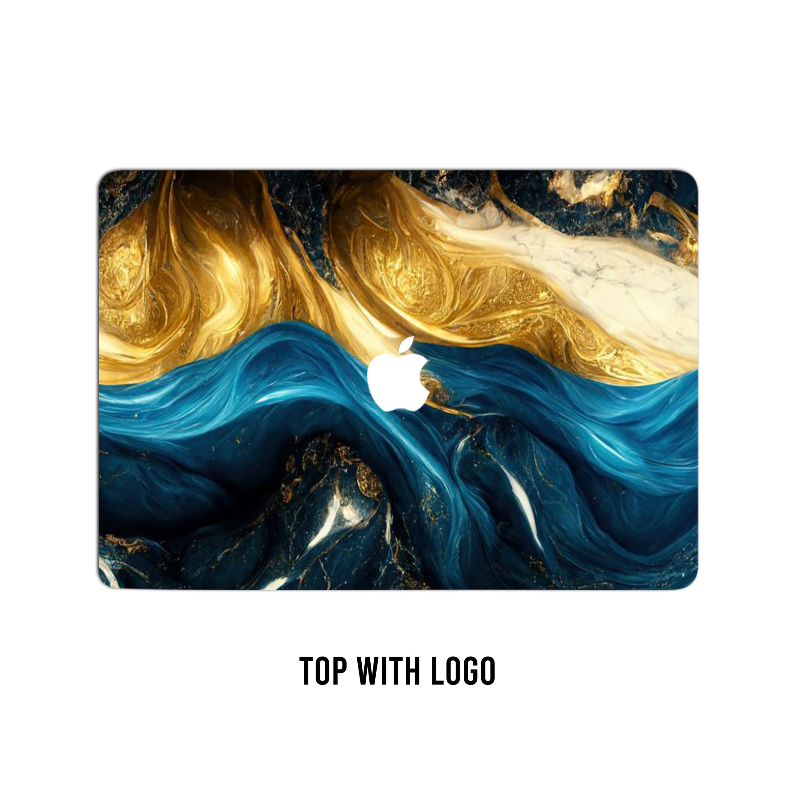 A stunning gold and blue marble skin with a touch of elegance and style