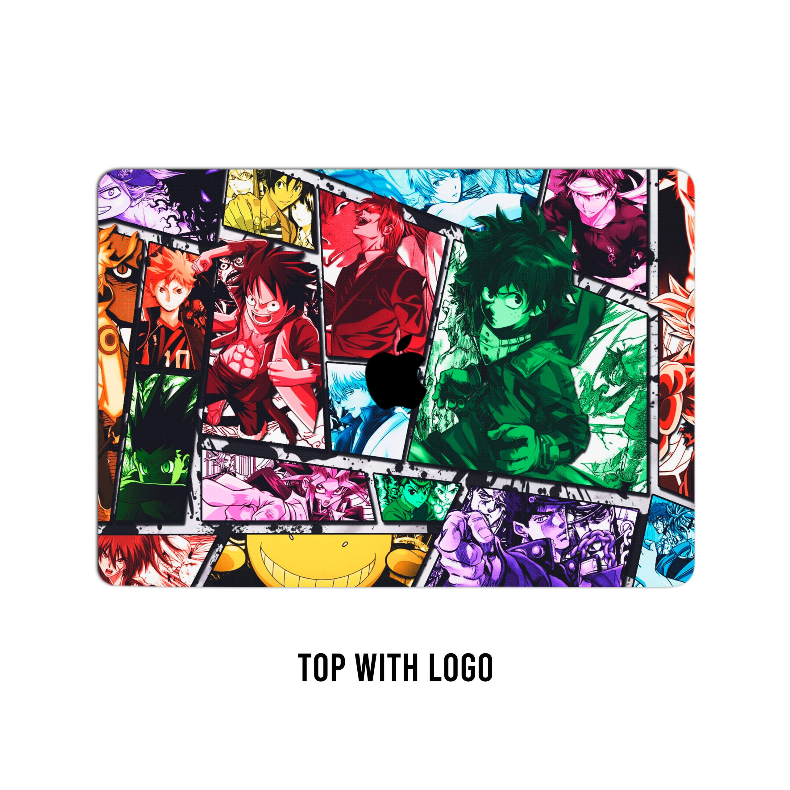 Anime mosaic, embrace the legends. Greatest anime collage laptop skin for true otaku vibes!