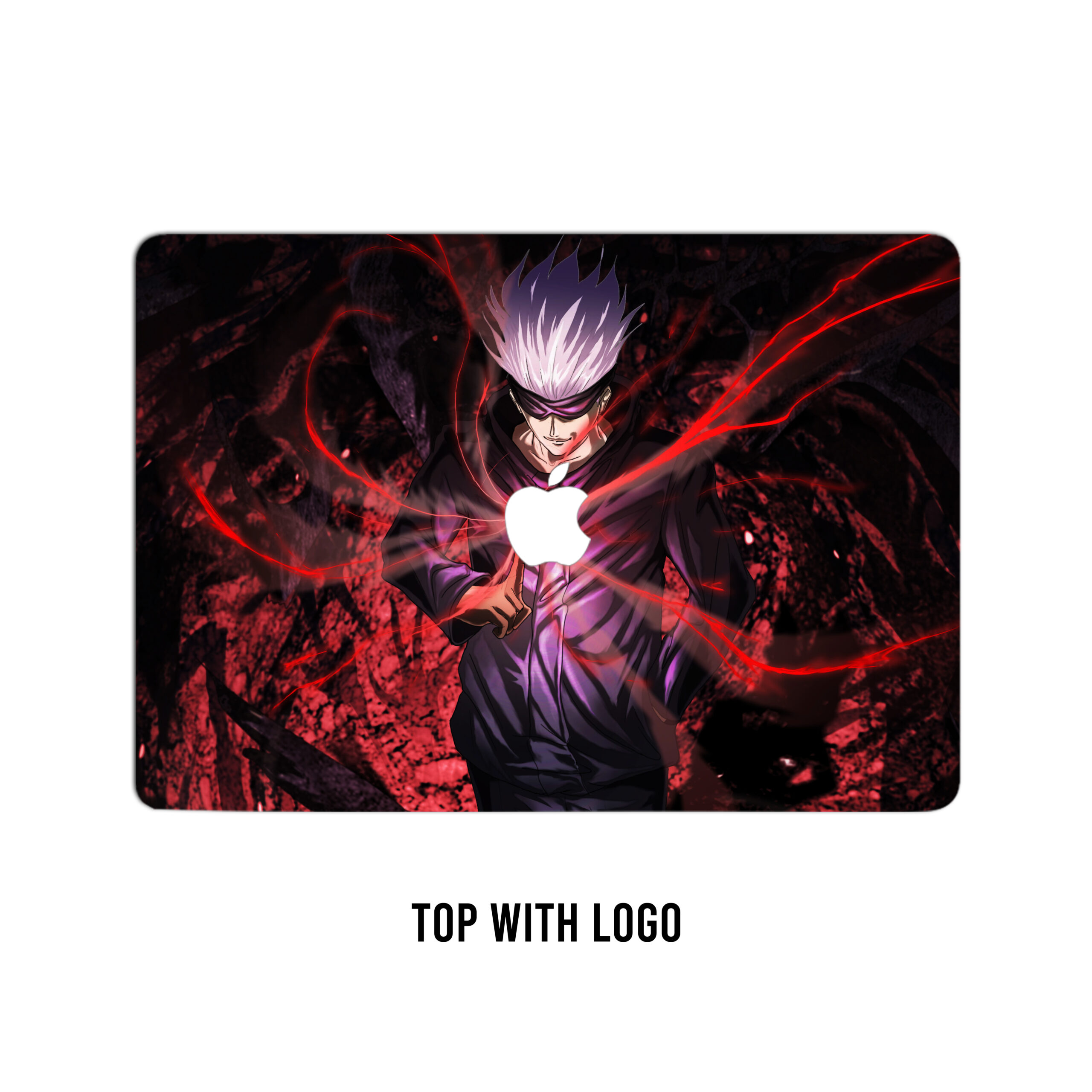 Gojo Satoru: Crimson Surge & Black Stone laptop skin