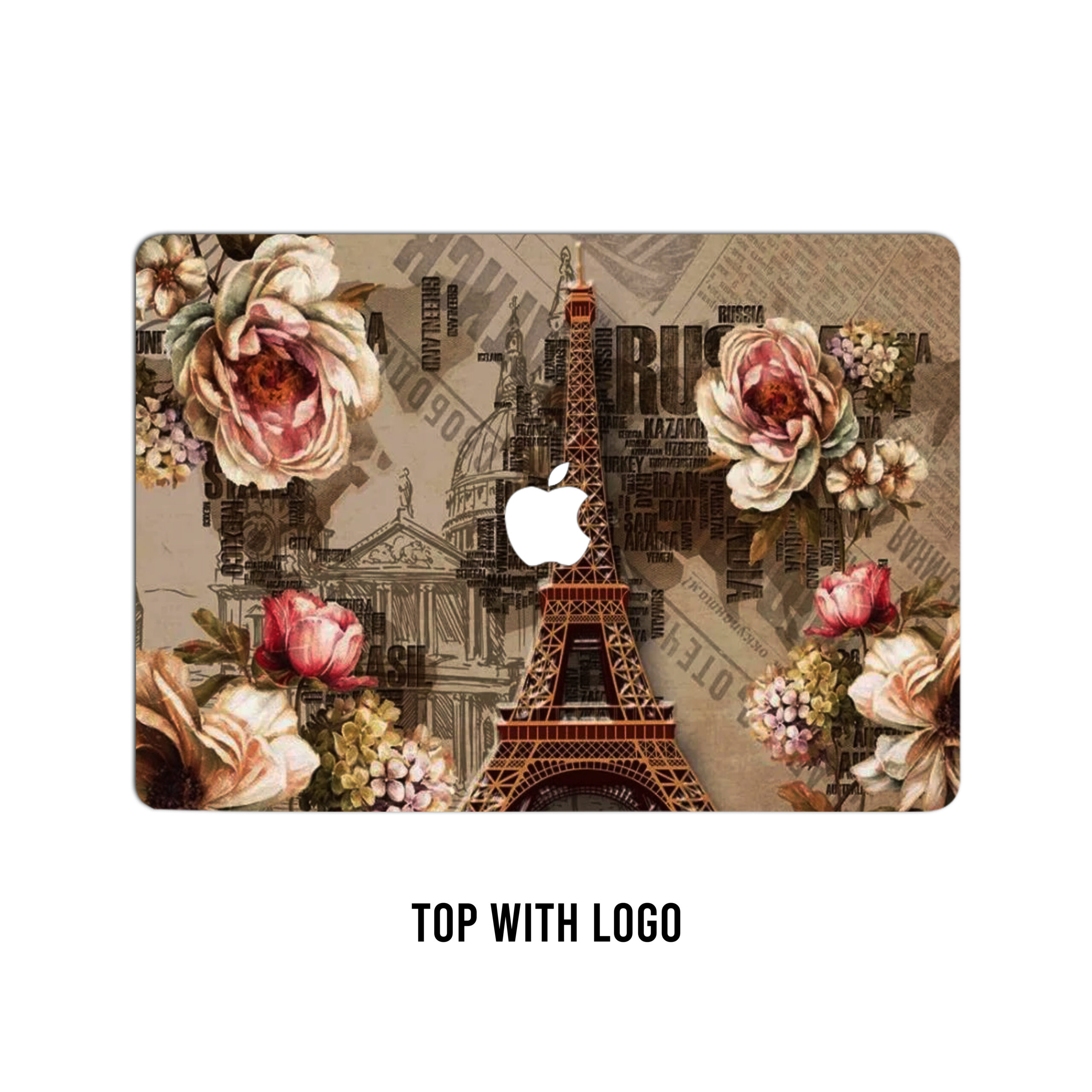 Parisian reverie! Vintage eiffel tower and red roses laptop skin. A timeless tribute to romance and classic beauty.