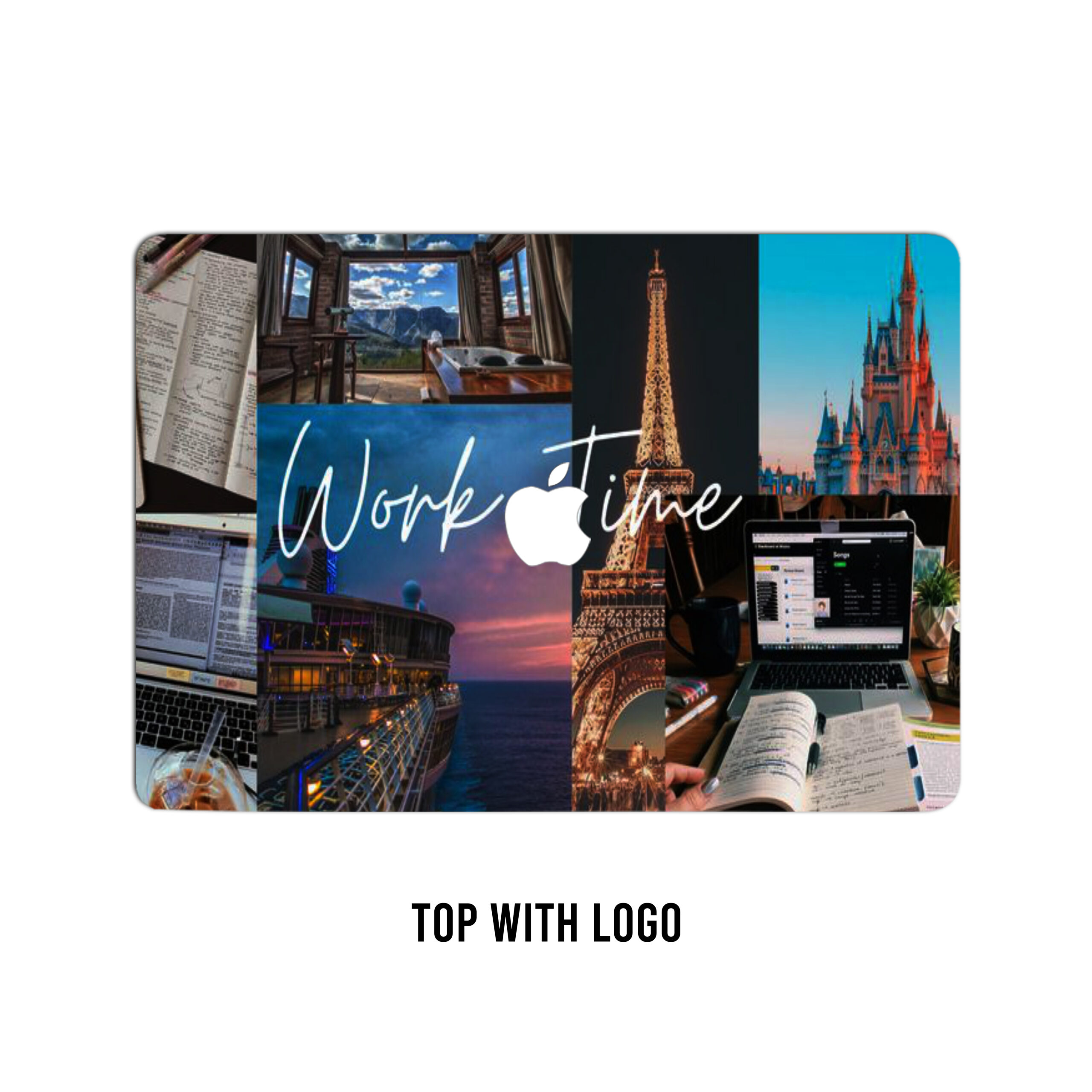 Global workspace wanderlust! A journey through destinations. ‘work time’ laptop skin, unleash productivity in every port of call