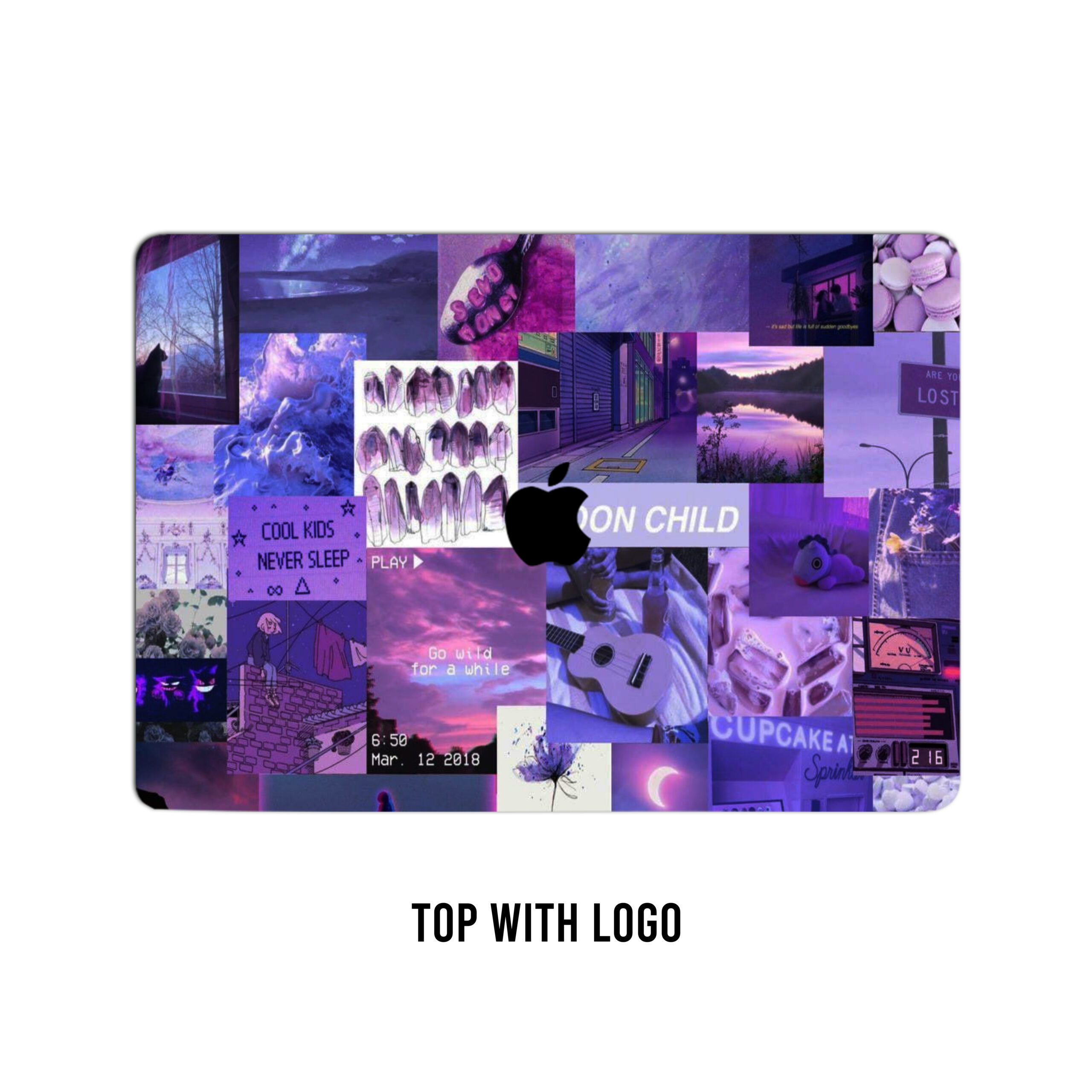 Purple hues of elegance! Aesthetic collage laptop skin. Transform your device with the enchanting beauty of lavender dreams