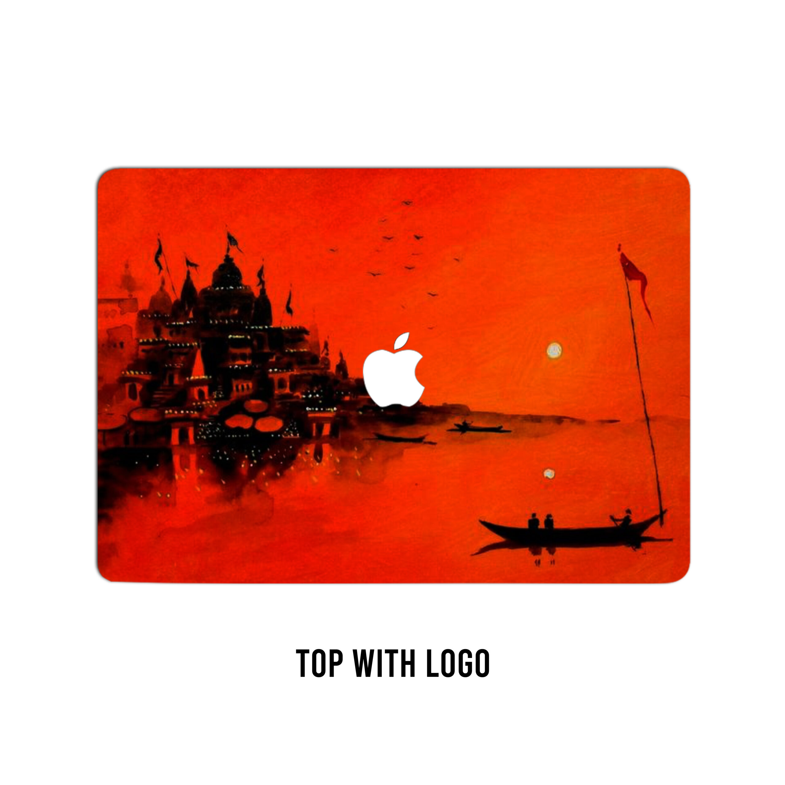 Glimmers of eternity: Varanasi dawn hand painted effect laptop skin