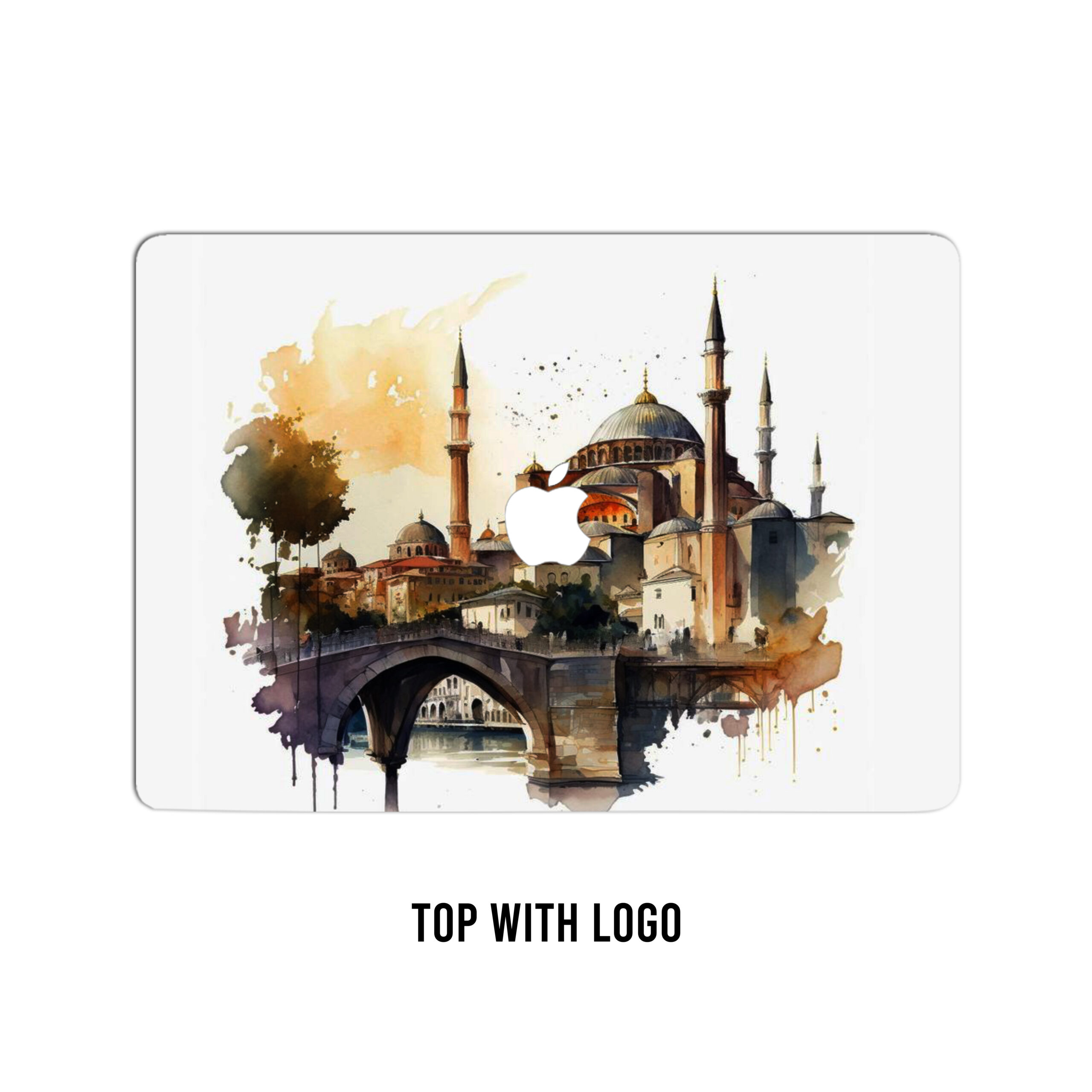 Golden elegance! Hagia sophia canvas effect laptop skin