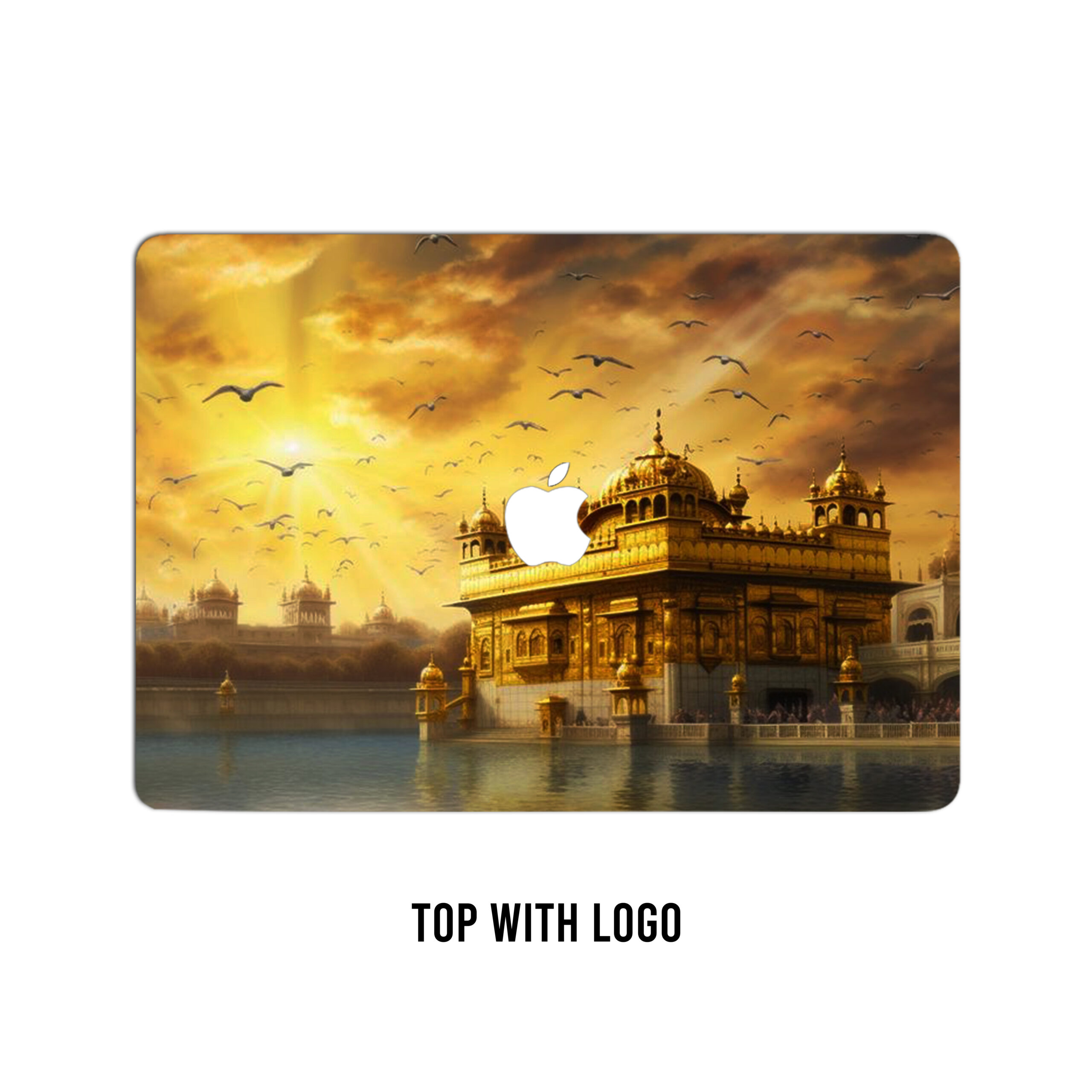 Sacred luminescence! Golden temple bliss canvas effect laptop skin